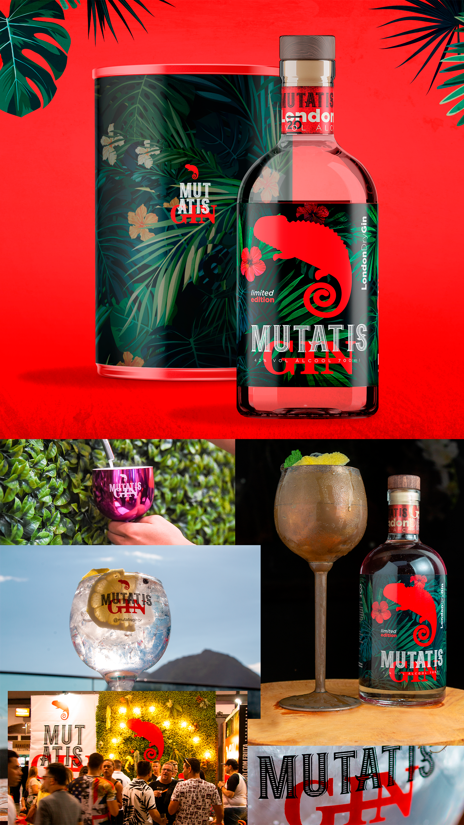 Uma garrafa de álcool está em cima de uma mesa vermelha.