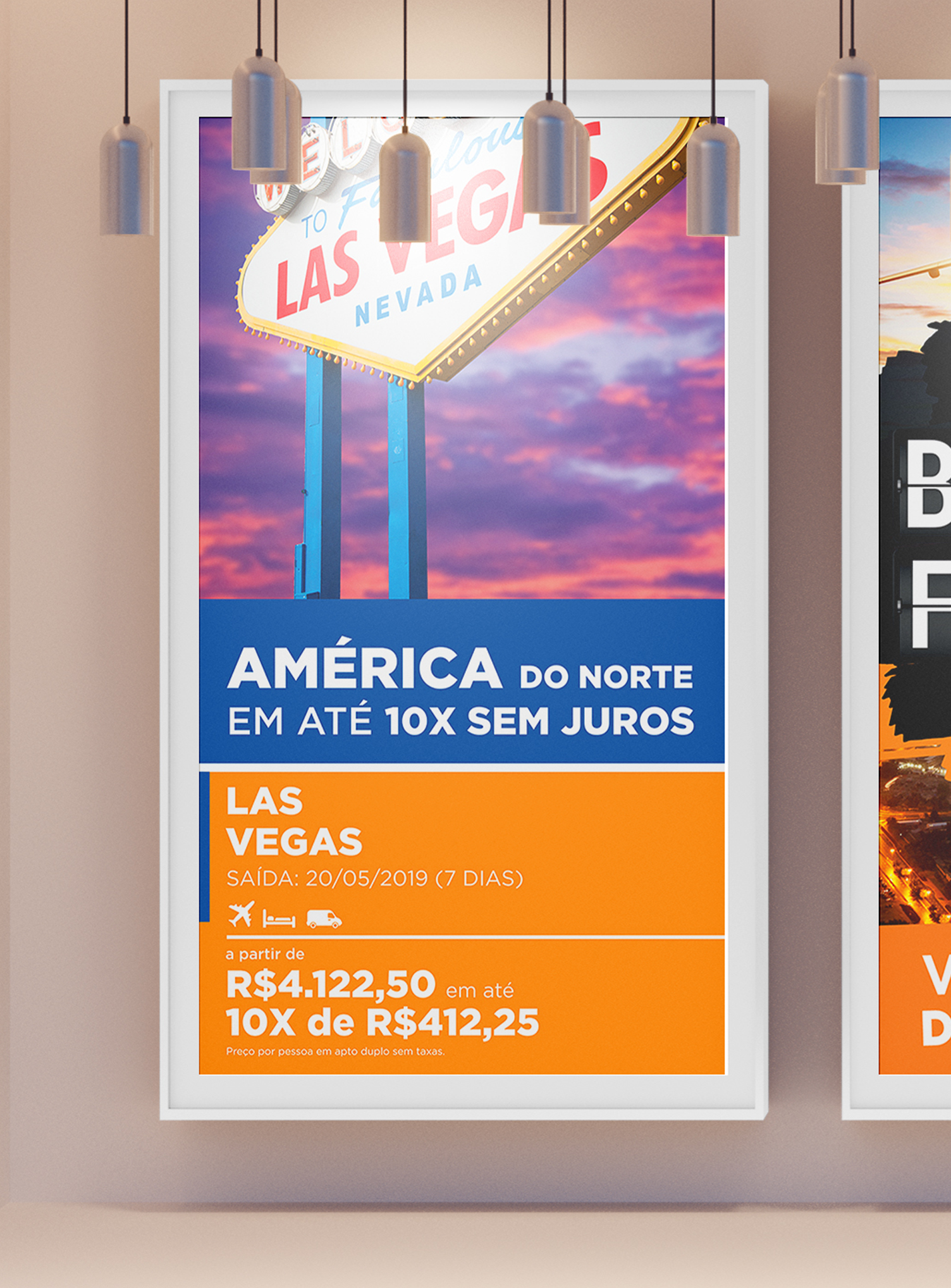 BVT Viagens A poster that says america do norte em ate 10x sem juros