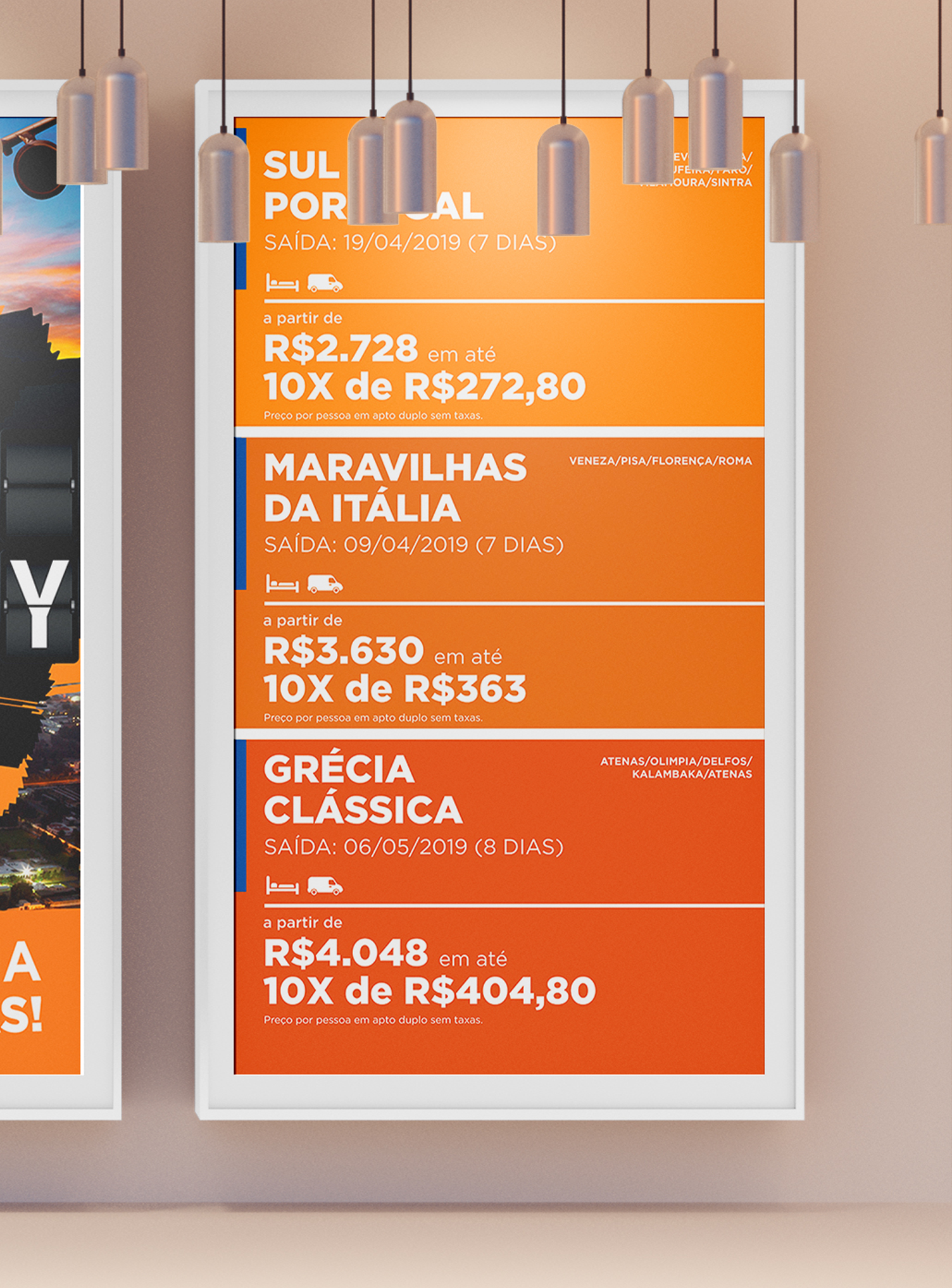 BVT Viagens Um cartaz que diz sul por al