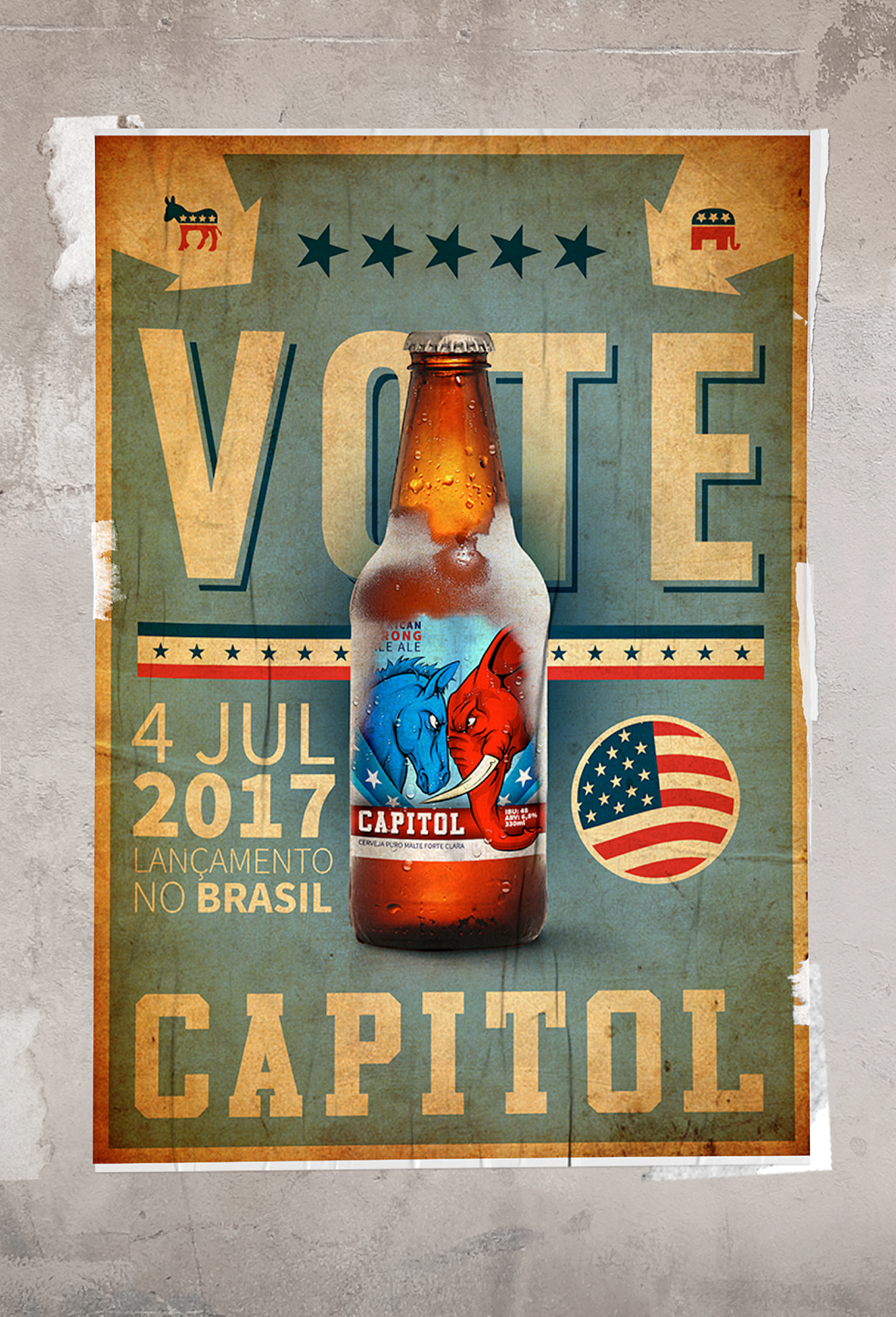 Um pôster que diz vote no Capitólio