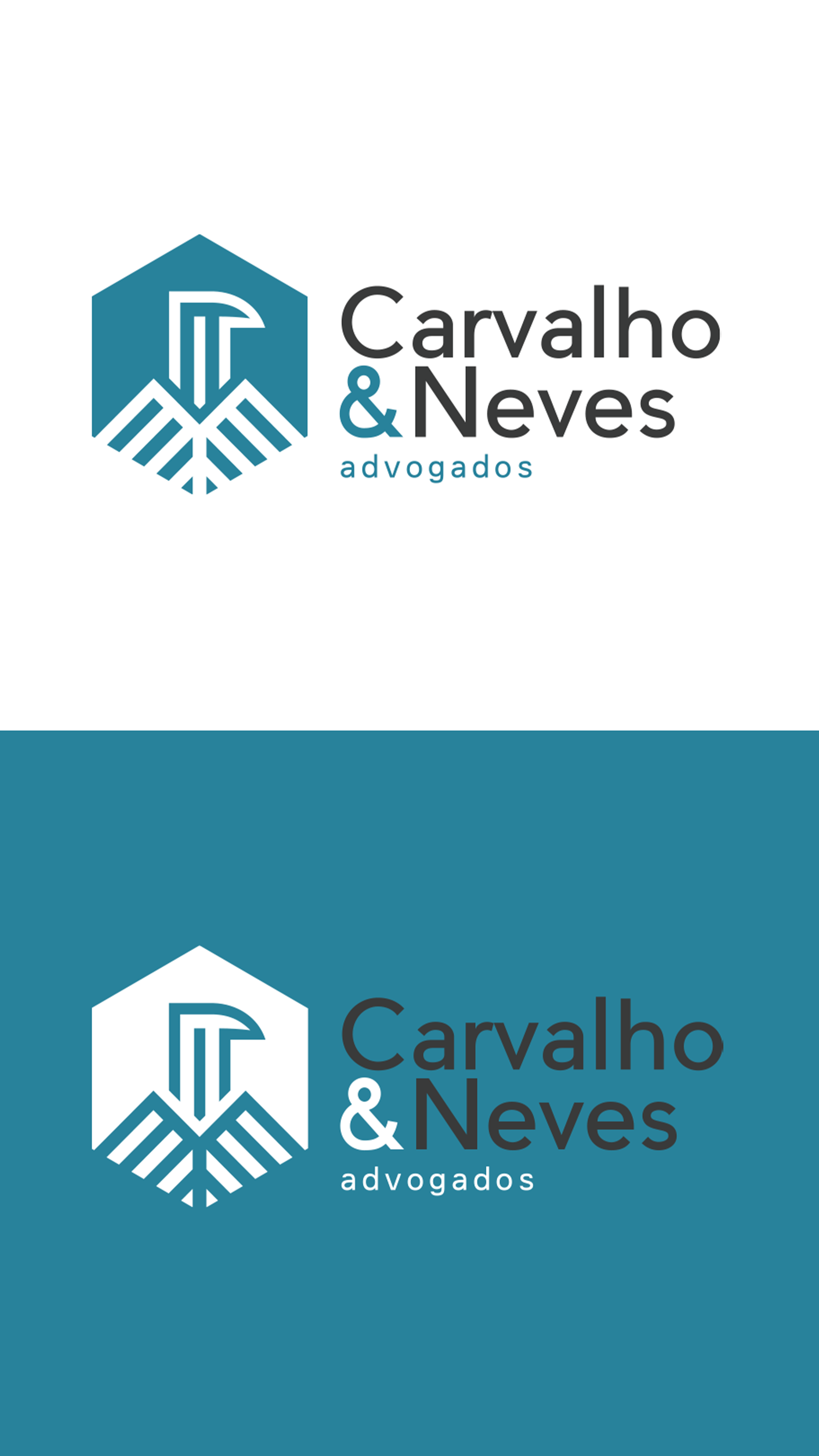 Carvalho & Neves Um logotipo azul e branco para carvalho & neves