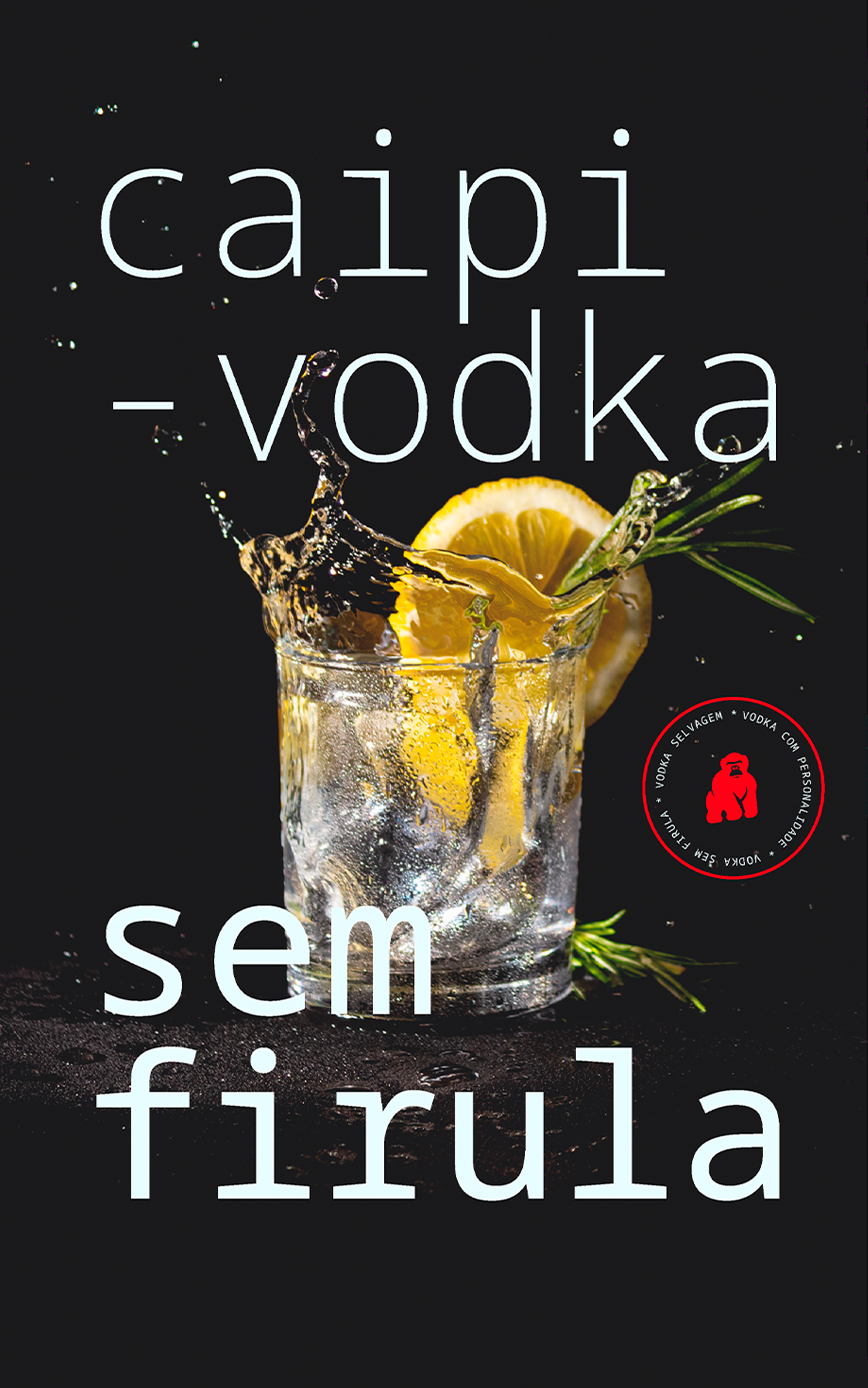 KONG Vodka Um copo de vodka com uma rodela de limão