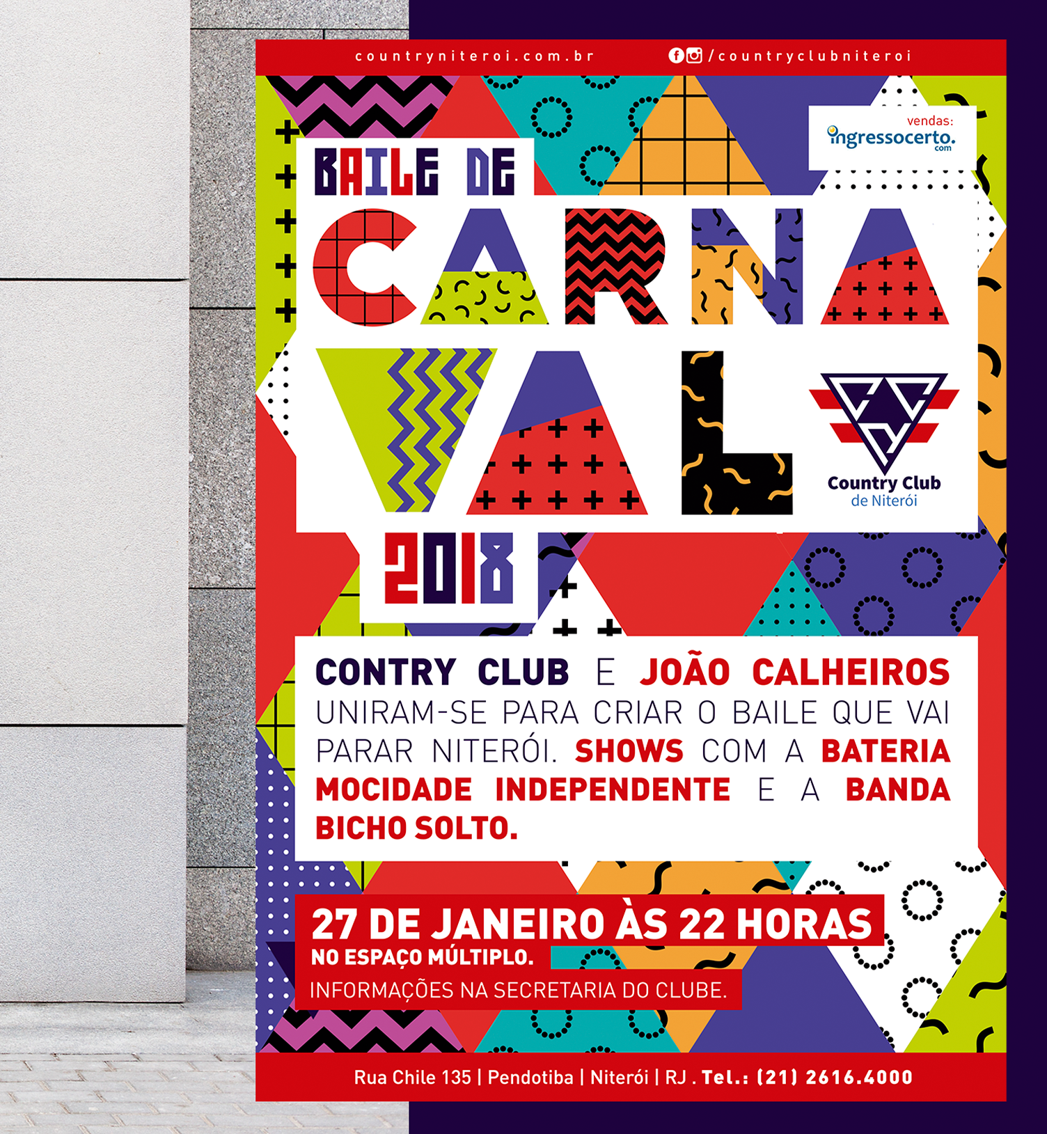 A colorful poster for baile de carnaval 2013