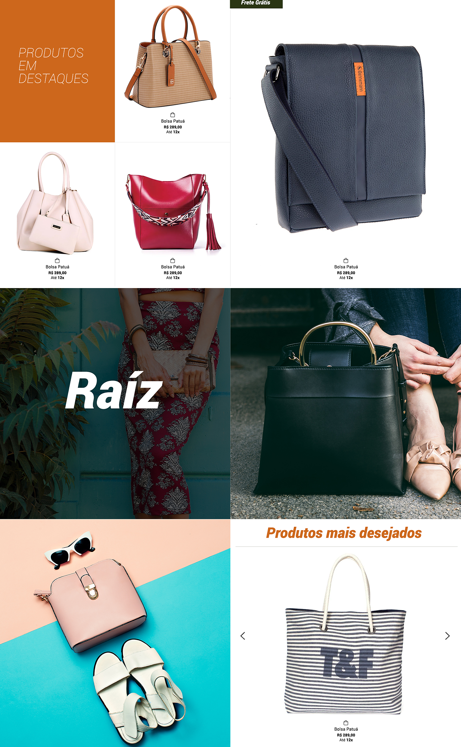 PATUÁ A collage of different types of handbags and shoes