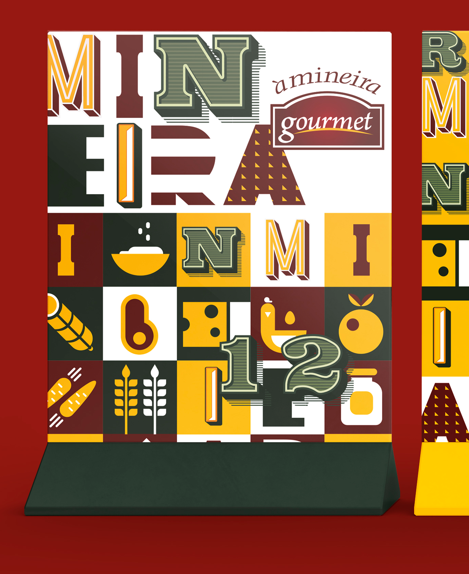 Uma placa que diz mineira gourmet