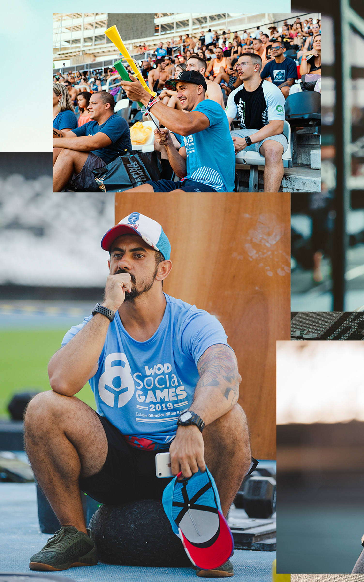 Um homem de camisa azul com o número 6