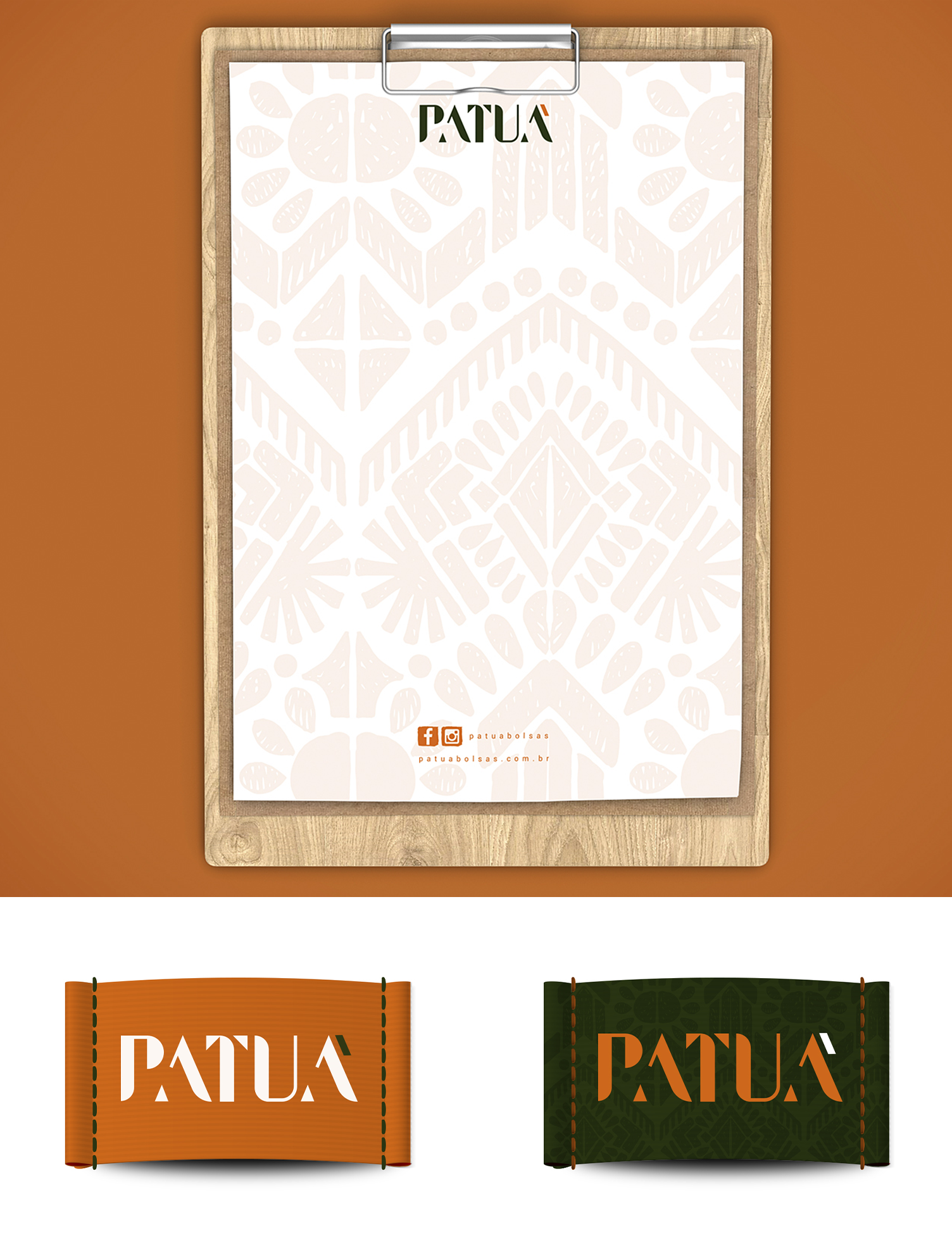 PATUÁ A clipboard with a piece of paper on it is hanging on a wall.