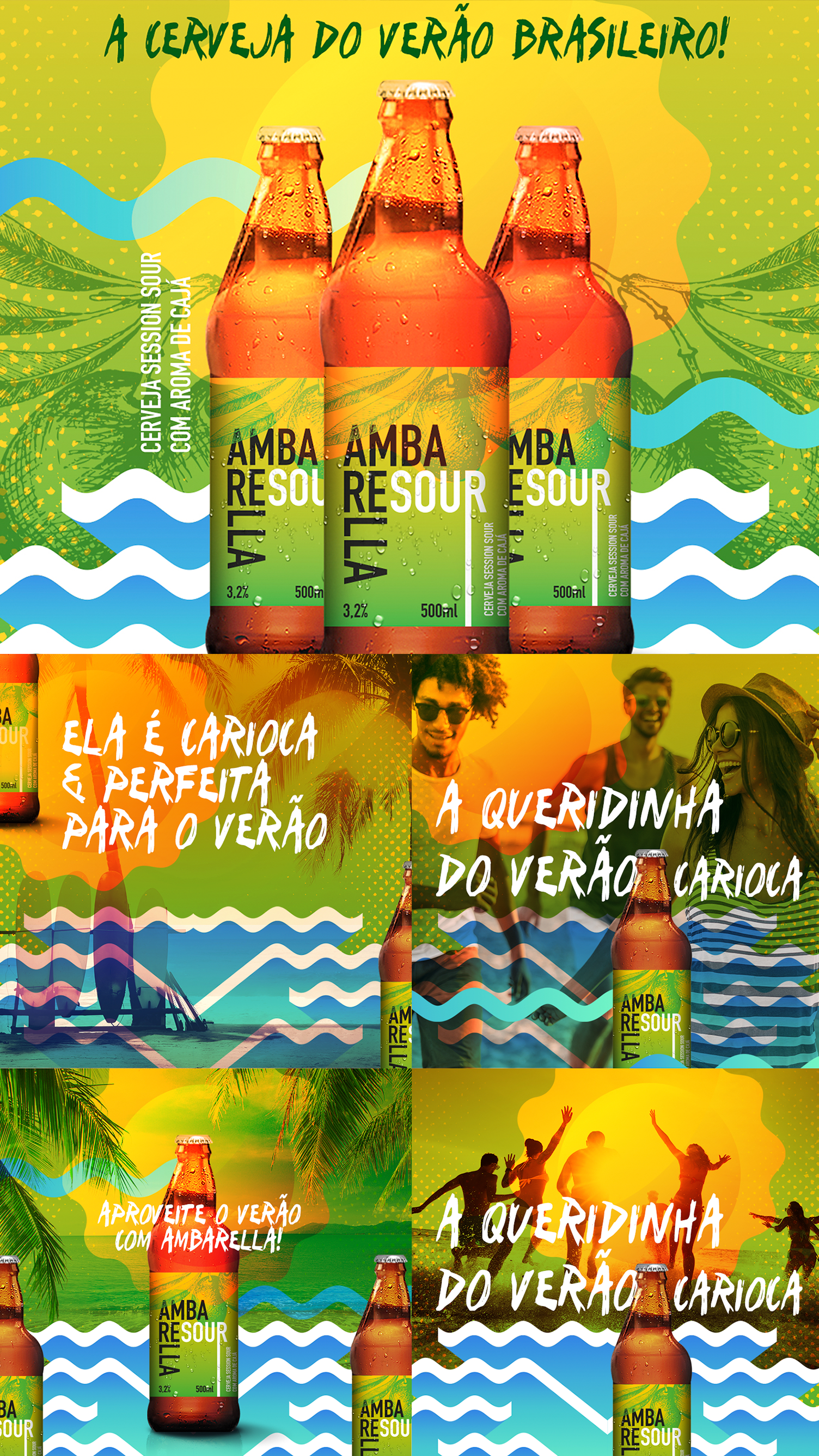 Uma colagem de imagens de garrafas de samba