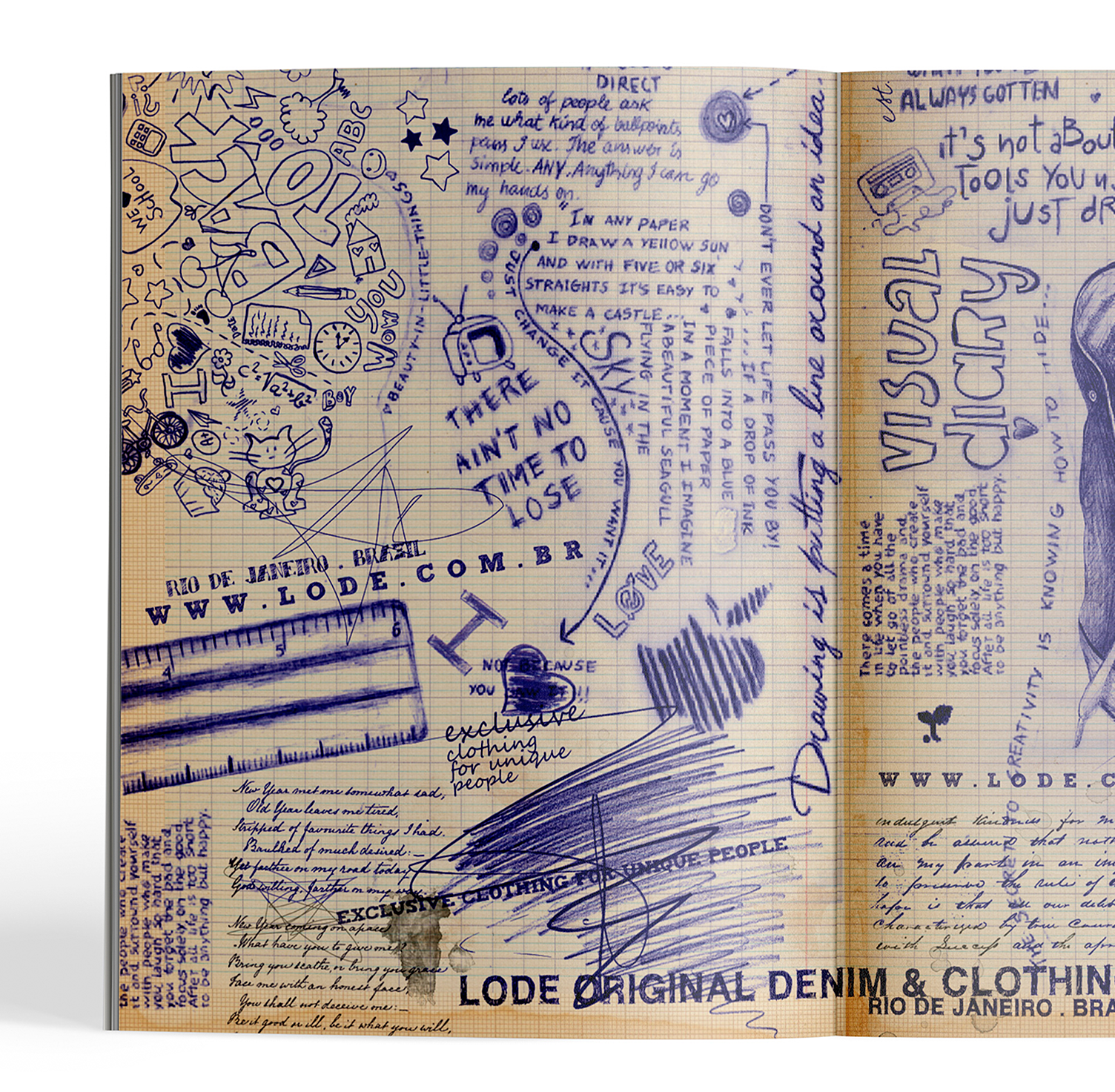 A piece of paper that says lode original denim & clothing