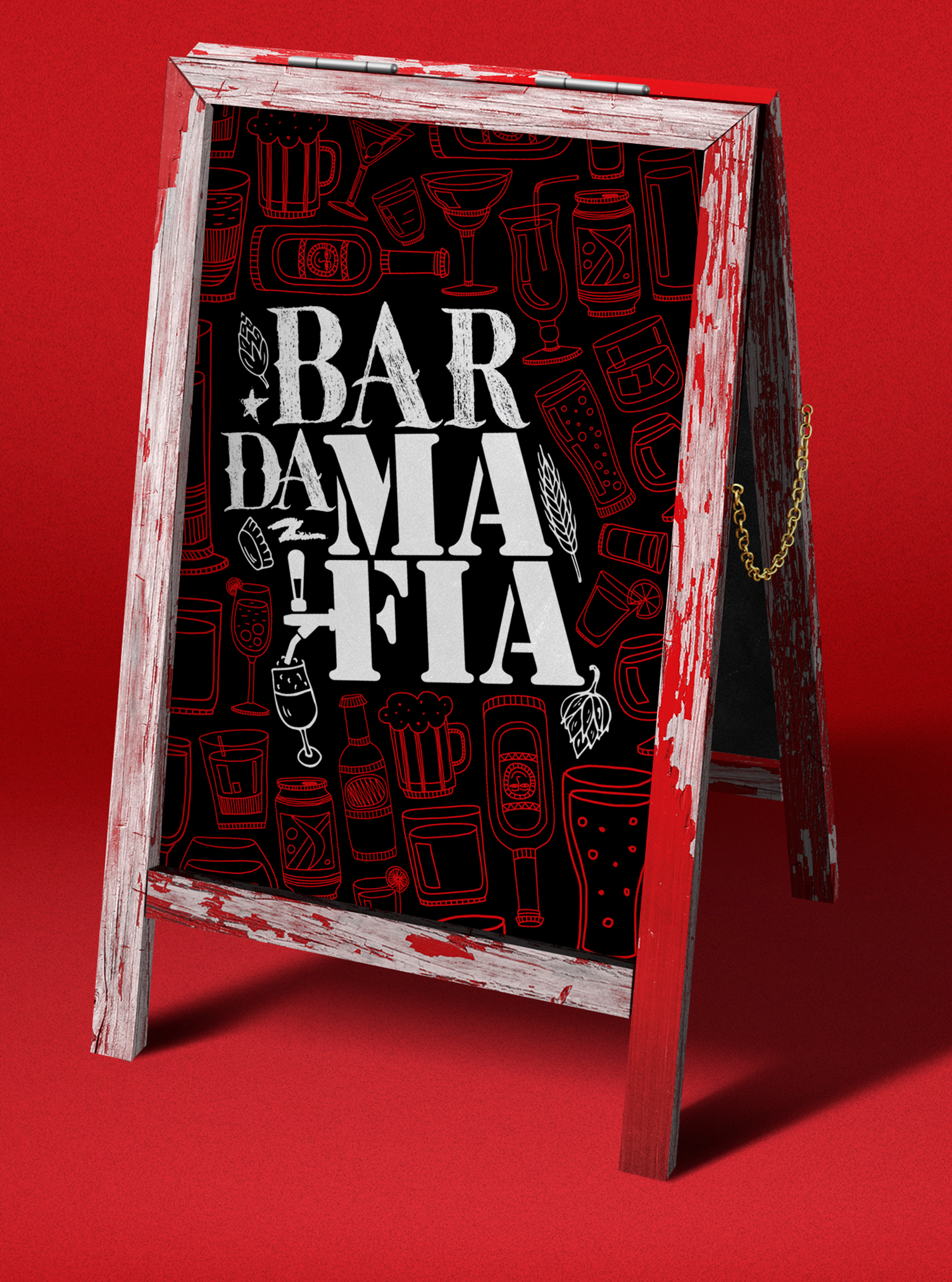 BAR DA MAFIA Uma placa que diz bar dania fia