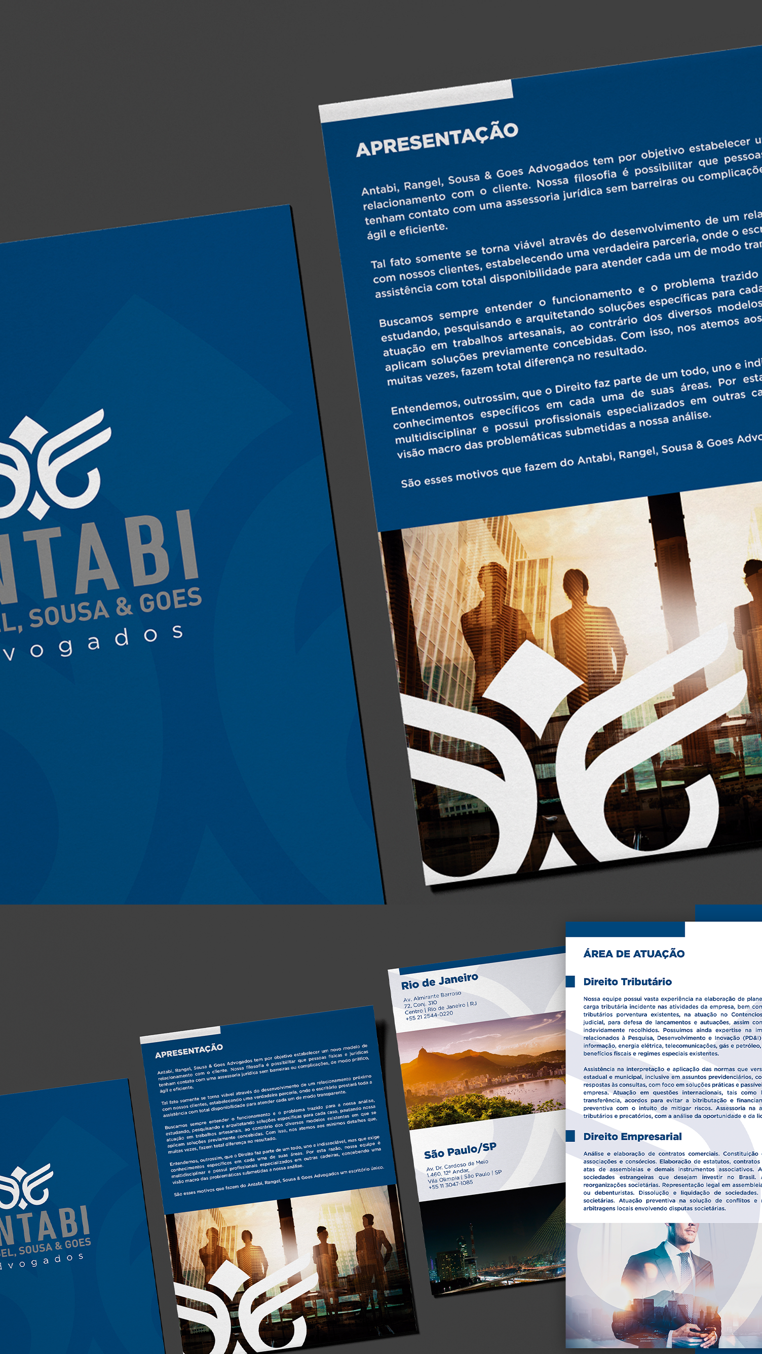 Antabi, Rangel, Sousa, & Goes A blue brochure with the word tabi on it