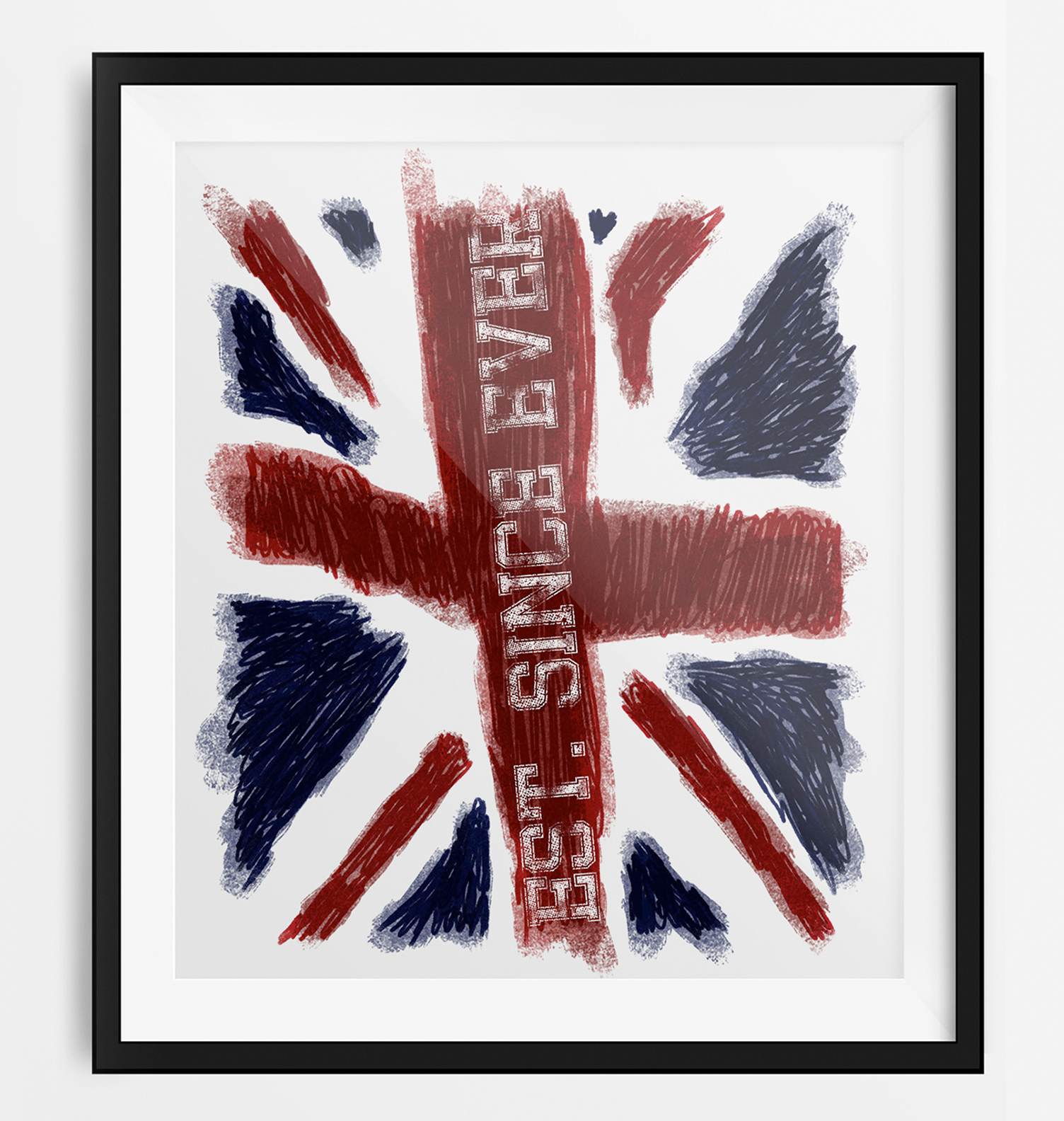 A framed picture of a british flag that says best british ever