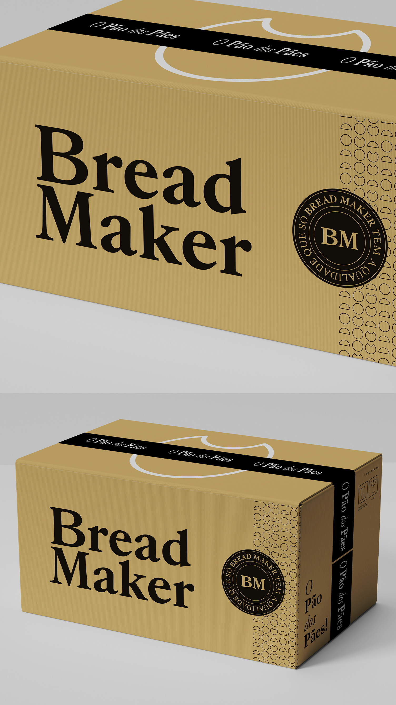 Bread Maker Design Um homem está segurando um hambúrguer na frente de uma multidão de pessoas.