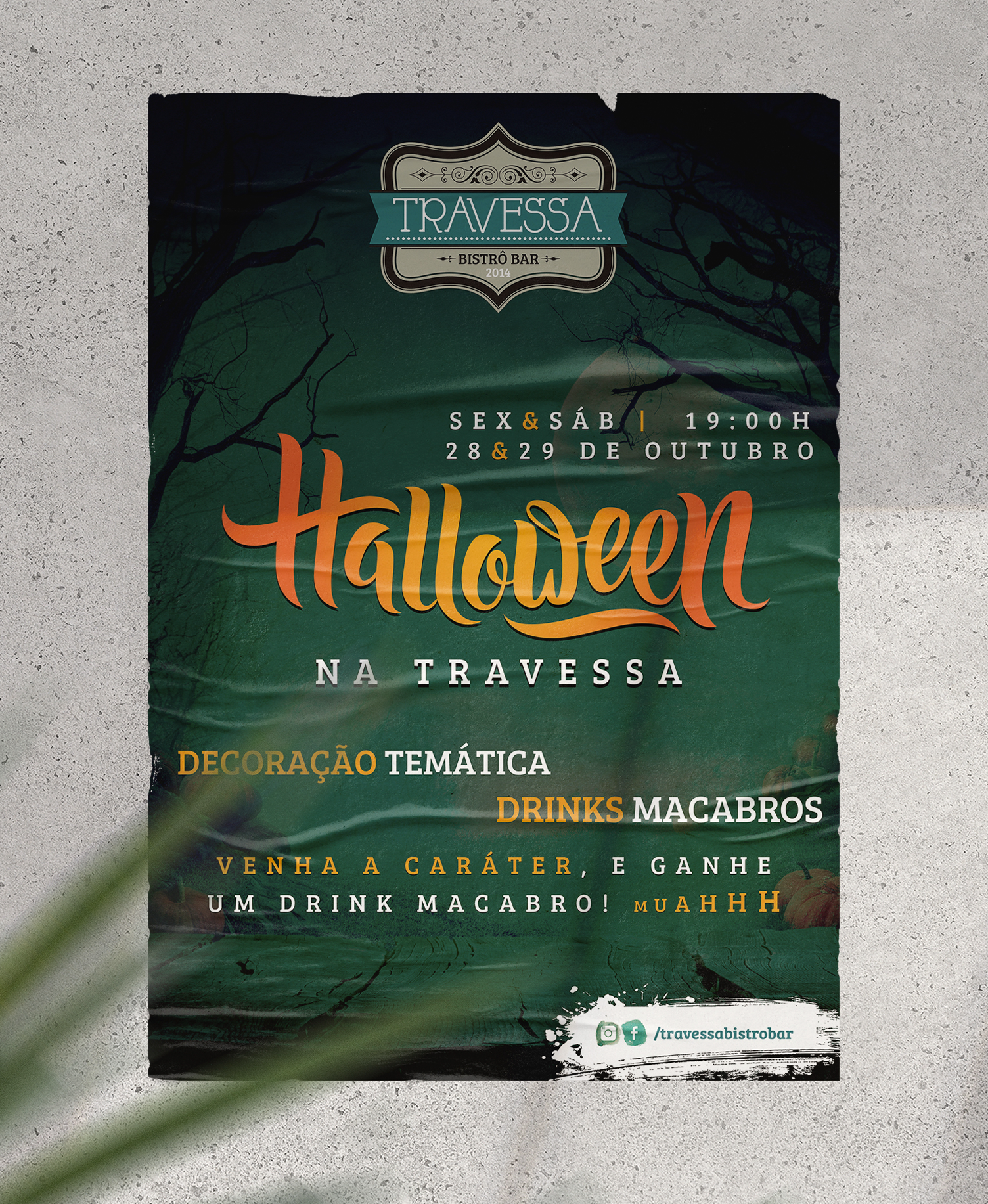 Travessa A poster for a halloween party in a foreign language