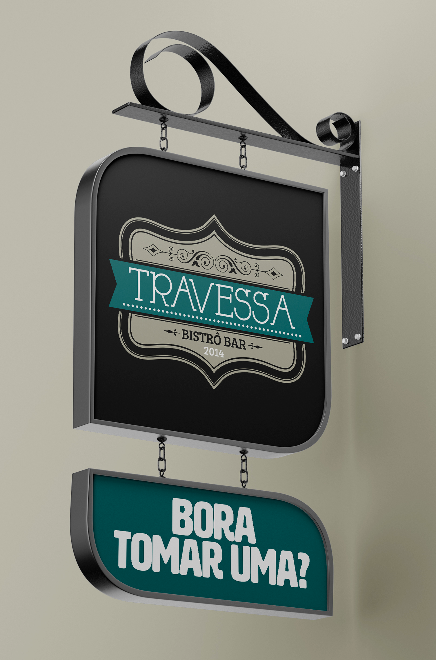Travessa A sign that says bora tomar uma on it