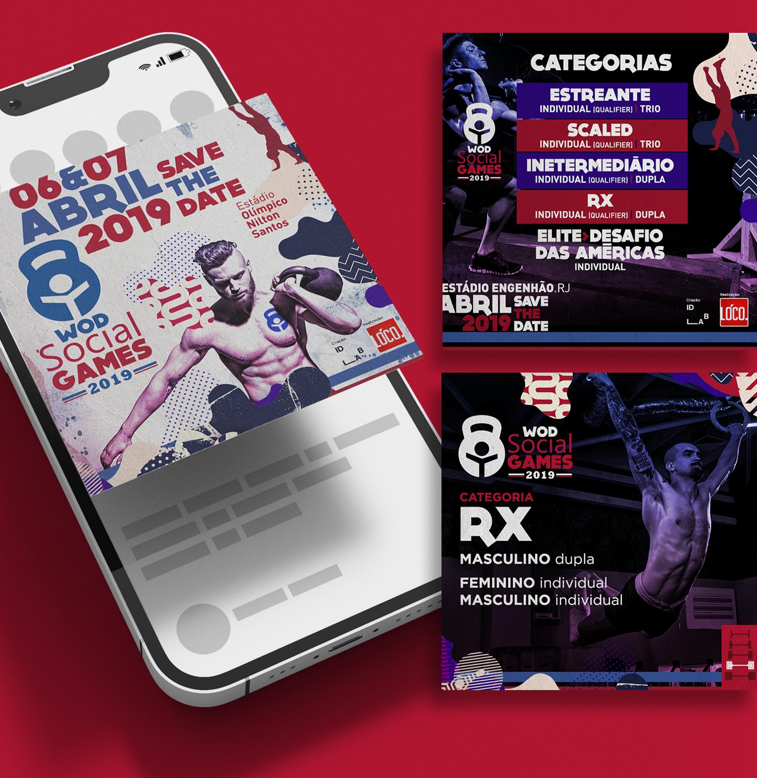 Wod Social Games Crossfit Um telefone com um pôster que diz