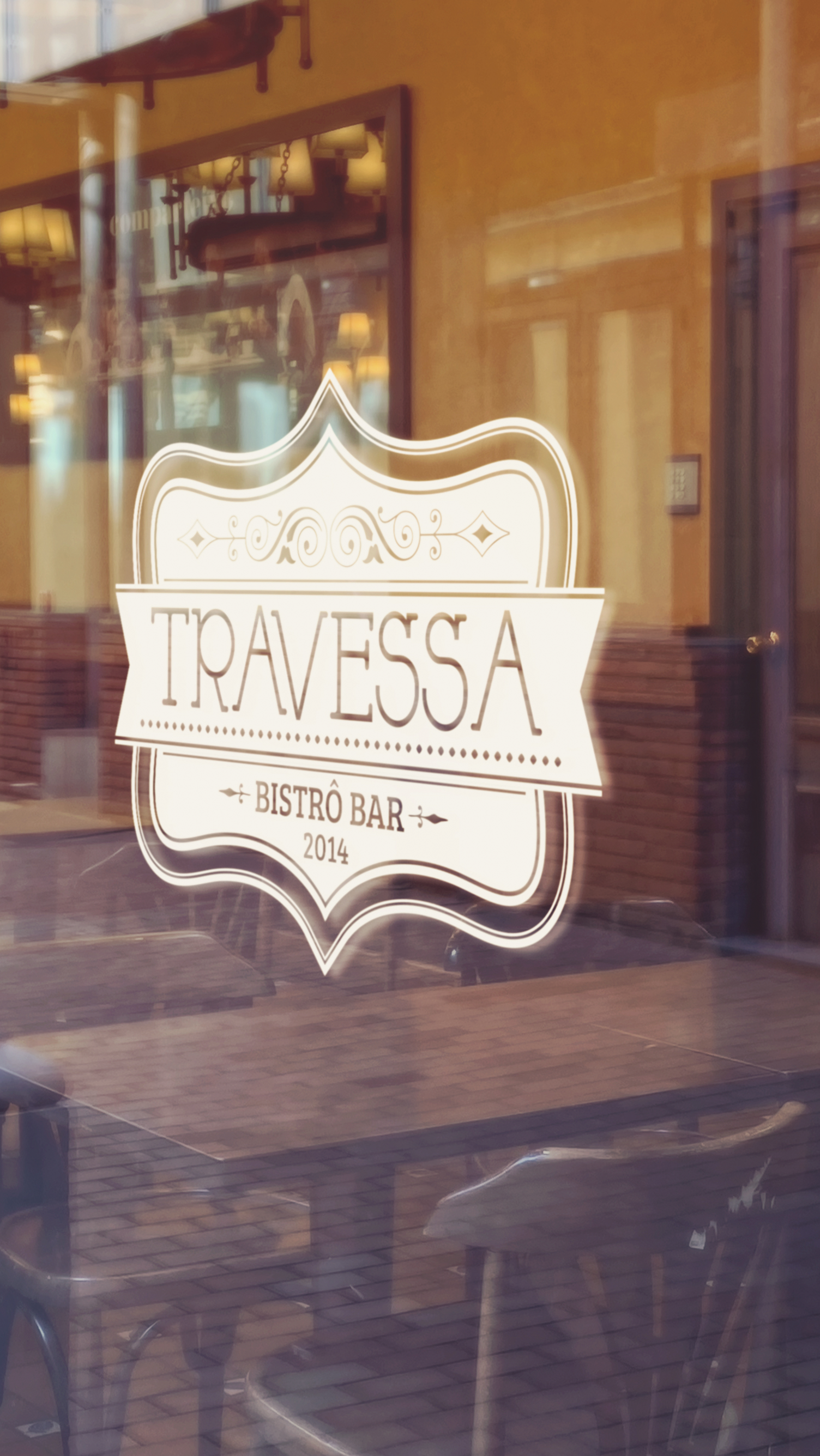 Travessa A restaurant with a sign on the window that says travessa