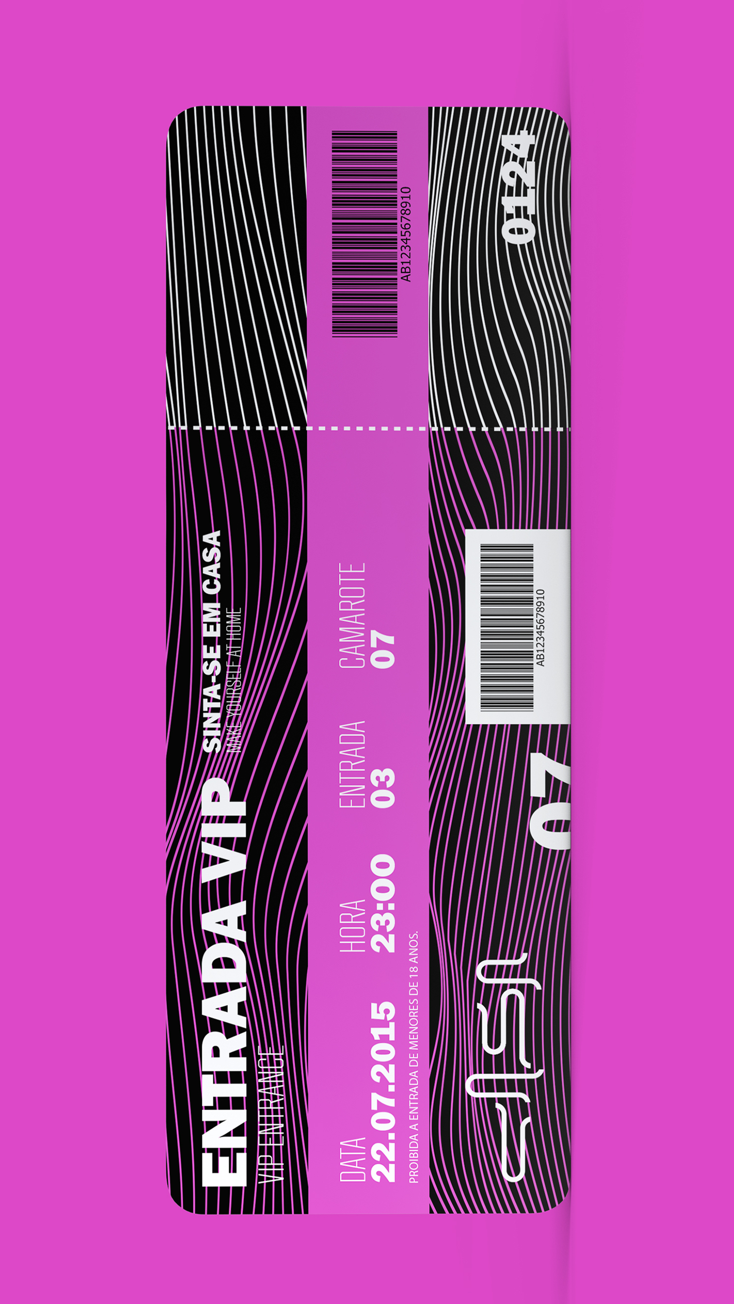 Boate Casa Um ticket que diz entrada vip nele