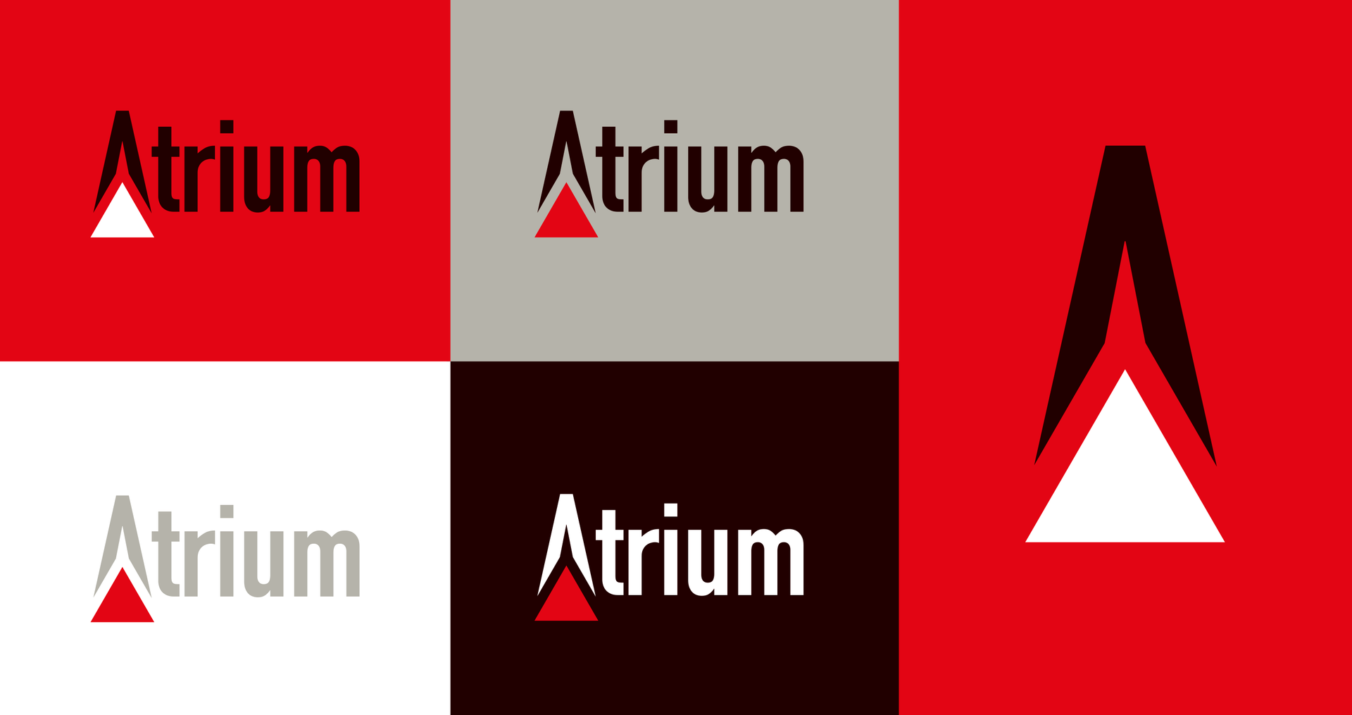 ATRIUM O logotipo do átrio é mostrado em cores diferentes