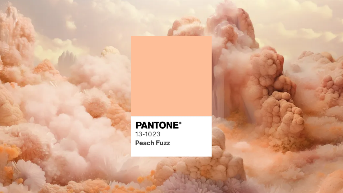 Uma imagem de um céu nublado com uma paleta de cores pantone.