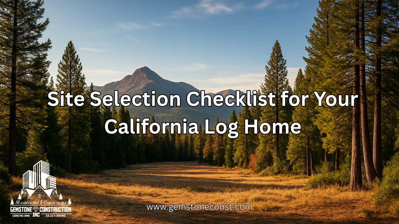 Site Selection Checklist for Your California Log Home blog article