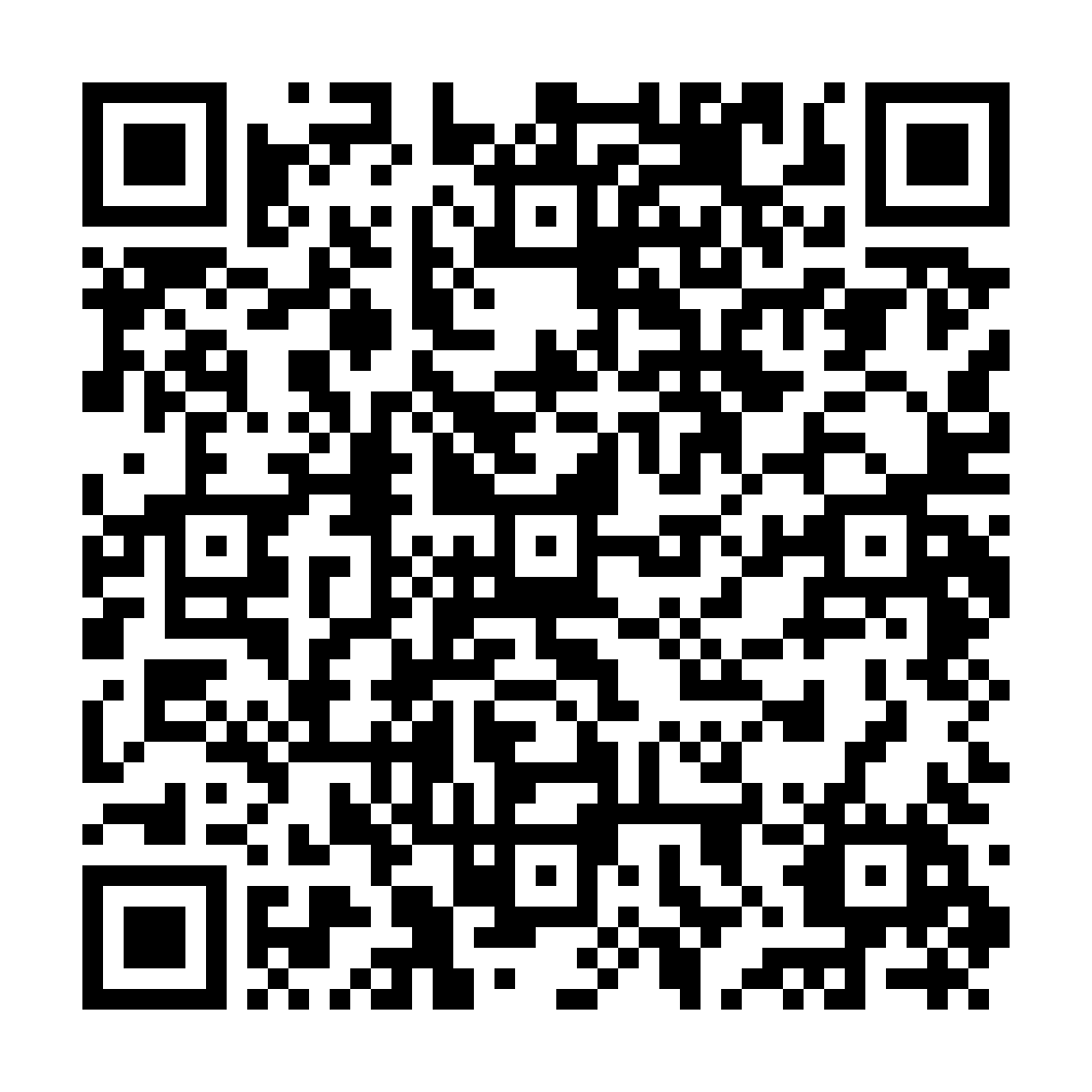 QR code with a pattern of black and white squares.