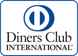 The Diners Club International logo, featuring a blue circular icon above the brand name in black text on a white background.