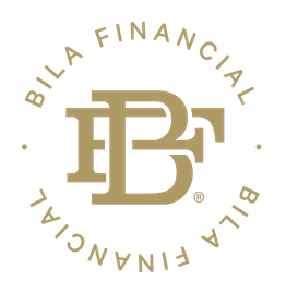 Bila Financial circular gold logo with interlocking BF monogram on white background