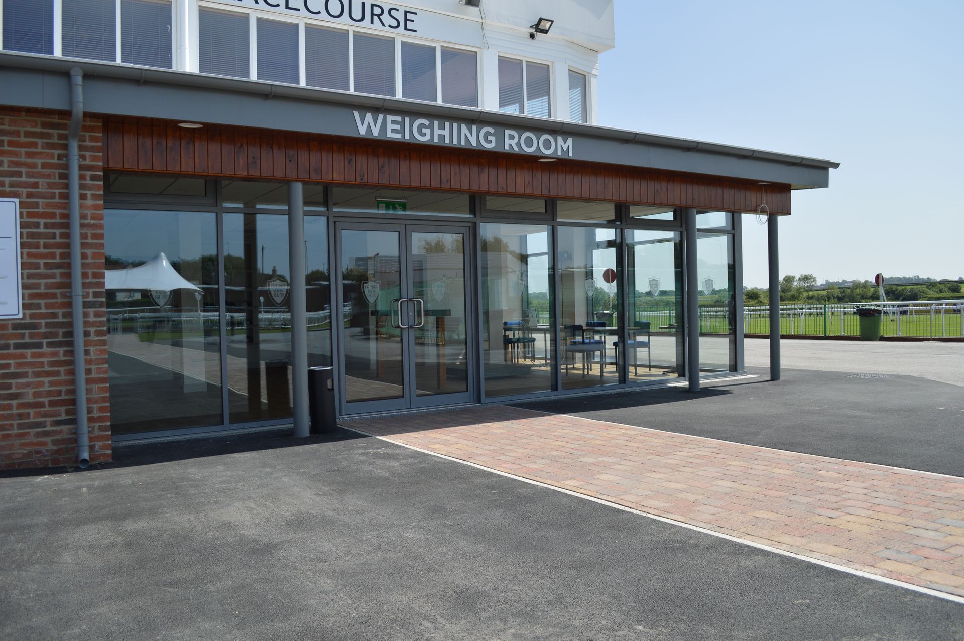 A building with a sign that says weighing room