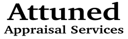 Logo for "Attuned Appraisal Services" in black text on a white background.