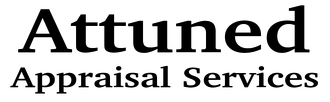 Logo for "Attuned Appraisal Services" in black text on a white background.