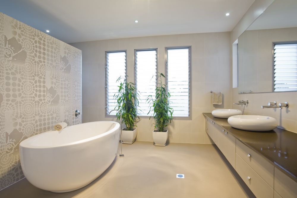 Luxury Bathroom With Twin Sinks — Bananacoast Waterproofing in Grafton, NSW
