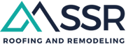 SSR Roofing and Remodeling logo in teal, navy, and gray with stylized roof lines