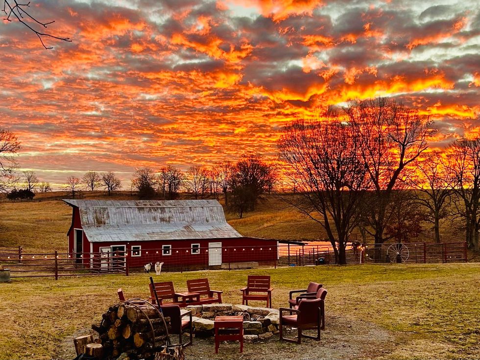 beautiful sunset over Lorland Country Retreat