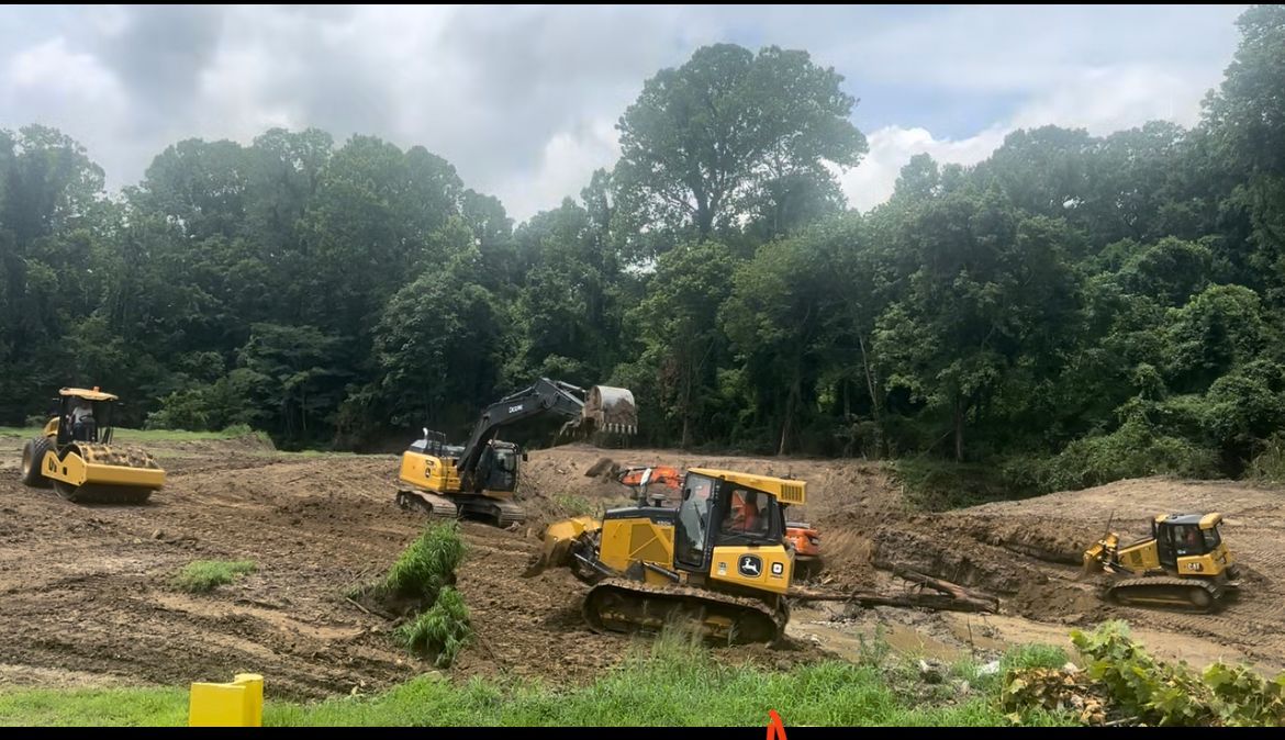 large truck dumping dirt