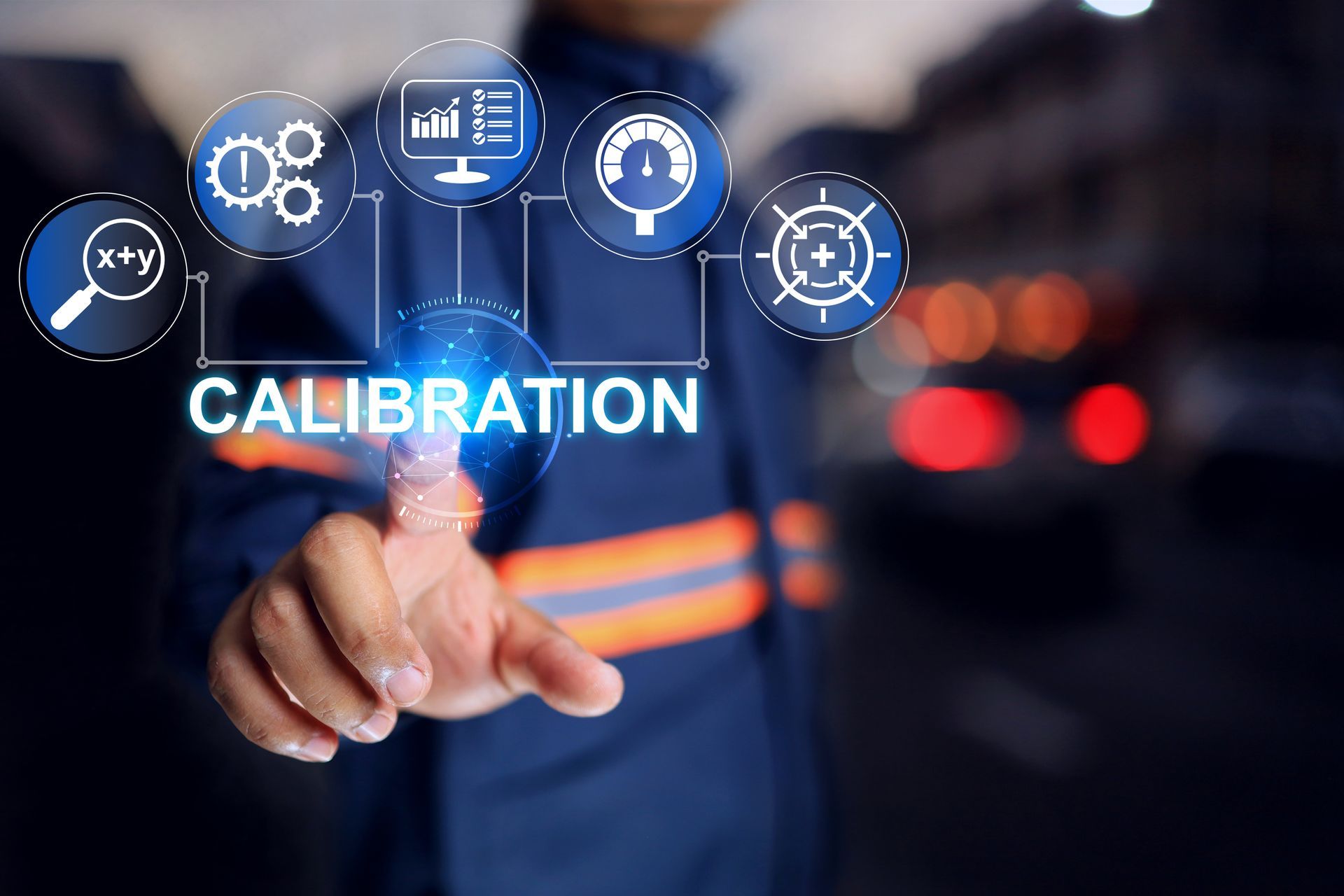 Laboratory staff pointing to ISO standard, showcasing on-site calibration compliance in lab.