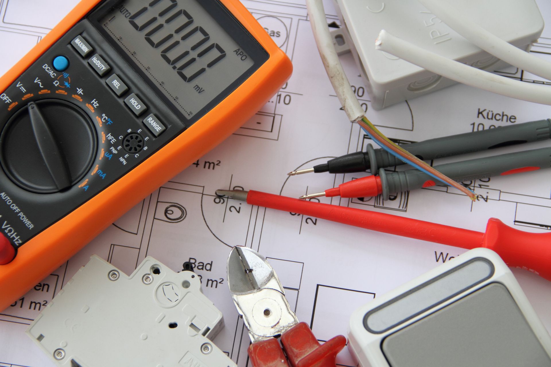 A Digital Multimeter with The Number 0000 on The Screen A Digital Multimeter with The Number 0000 on The Screen