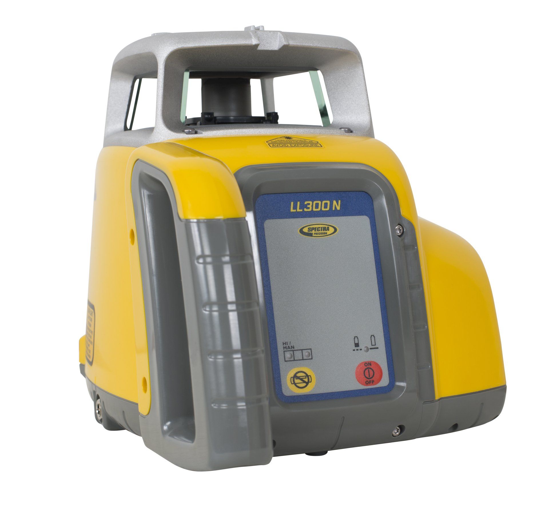 Yellow and gray industrial machine with a front control panel and carrying frame