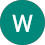Green circle with a white “W” letter icon