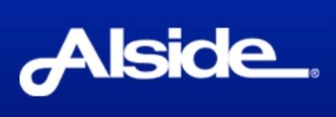 Alside logo in white on a blue background