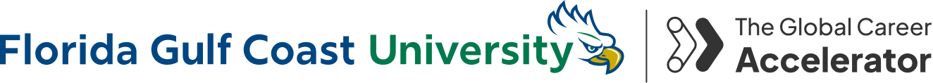Florida Gulf Coast University and The Global Career Accelerator logos
