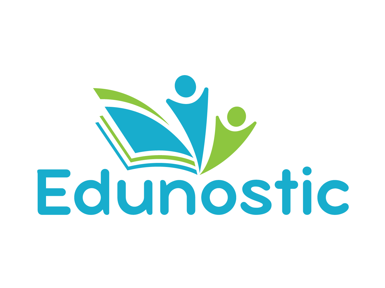 A logo for a company called edunostic with a book and people.