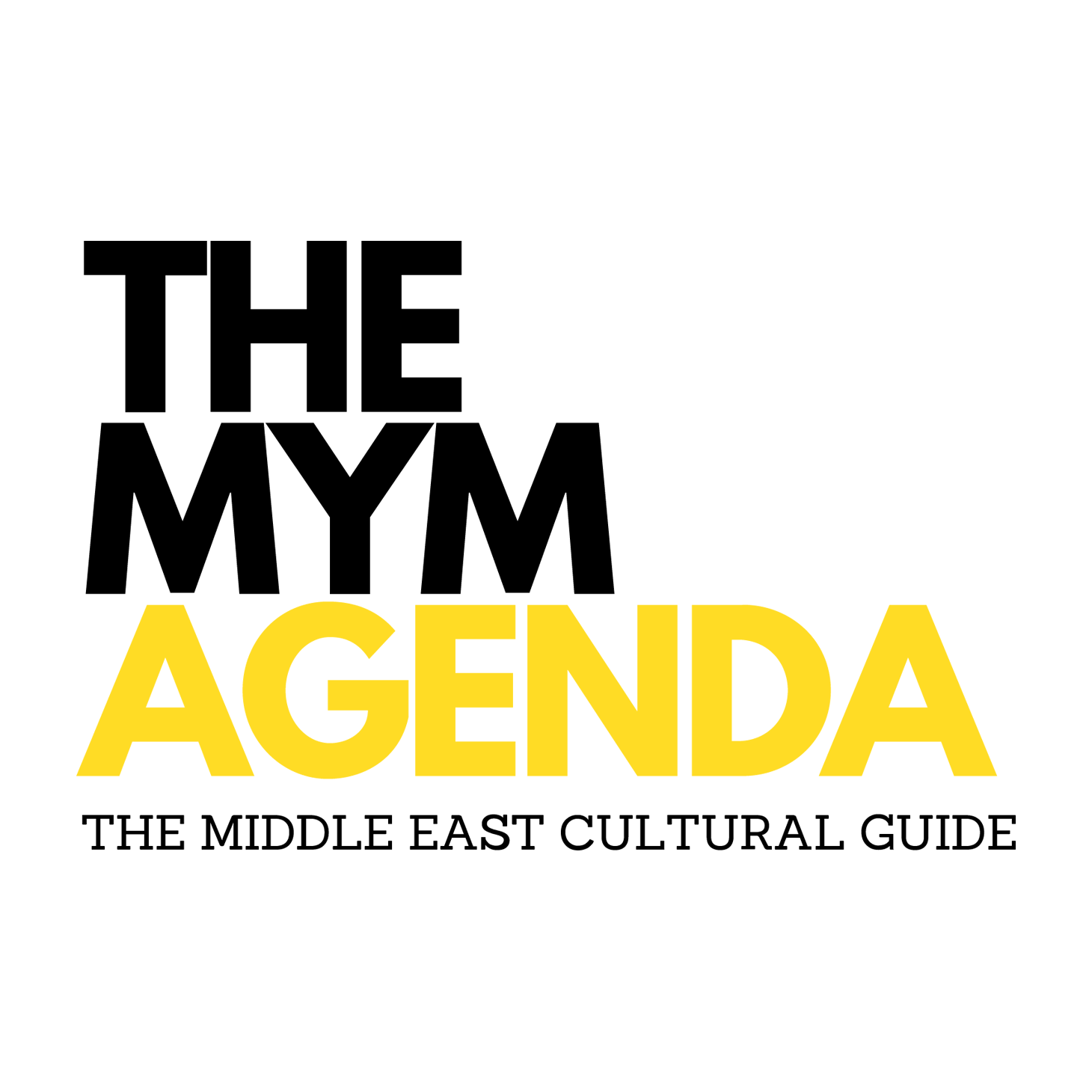 The logo for the middle east cultural guide is yellow and black.