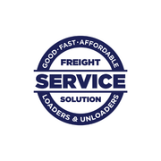 Blue circular logo with 