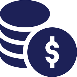 Stack of coins next to a coin with a dollar sign.