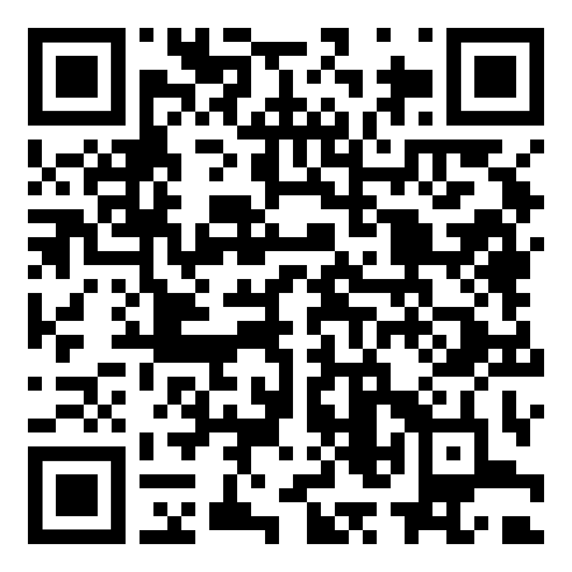 QR code with a pattern of black and white squares.