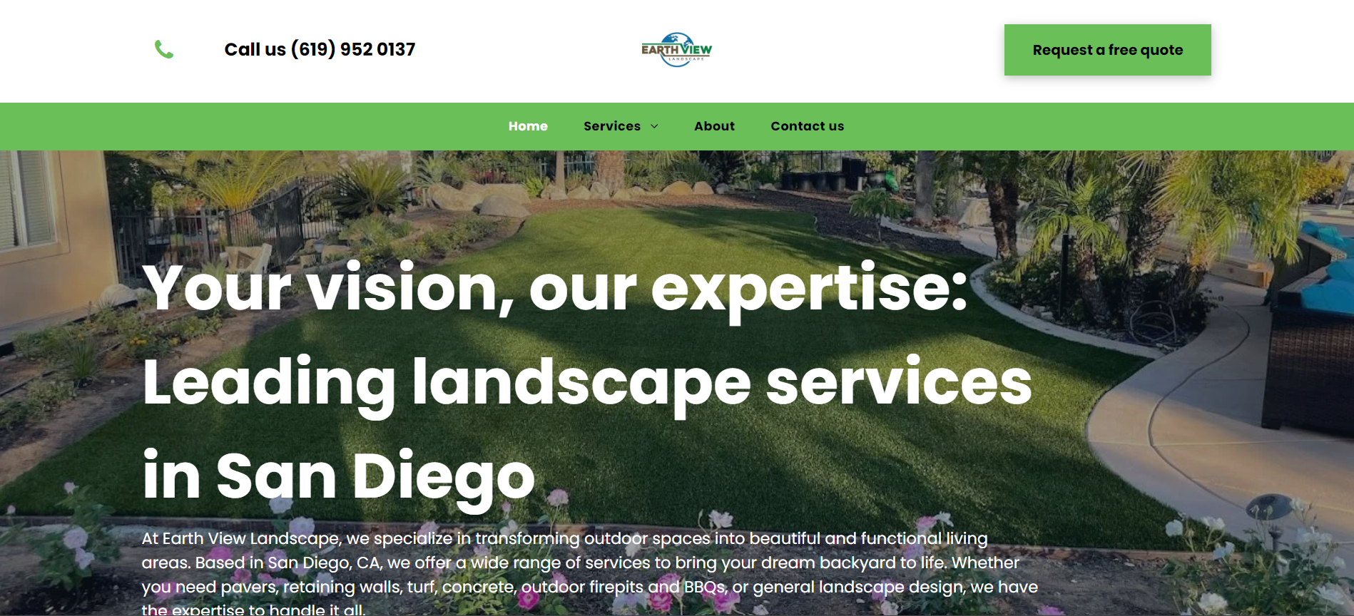 Home page design of a professional San Diego business website by KG Leads, optimized for user experience, local SEO, and lead generation