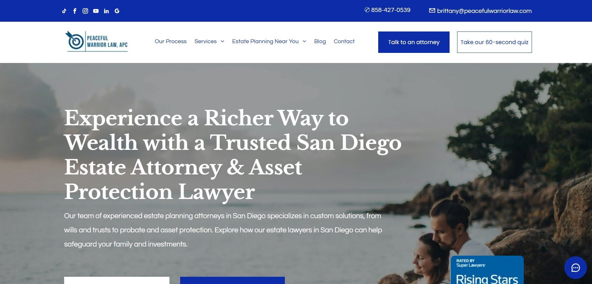Home page design of a professional San Diego business website by KG Leads, optimized for user experience, local SEO, and lead generation
