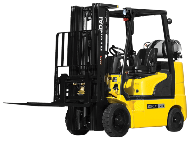Yellow Hyundai Propane Forklift