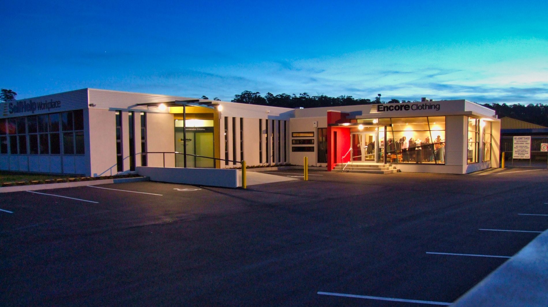 Building at Night — Launceston, TAS — CMK Architects